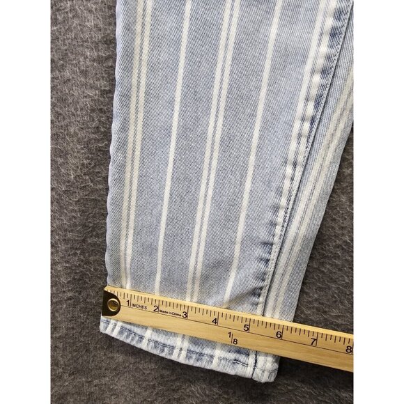 PACSUN Jeans Womens Size 27 Mom Jean Blue & White Striped 100% Cotton - Picture 9 of 11